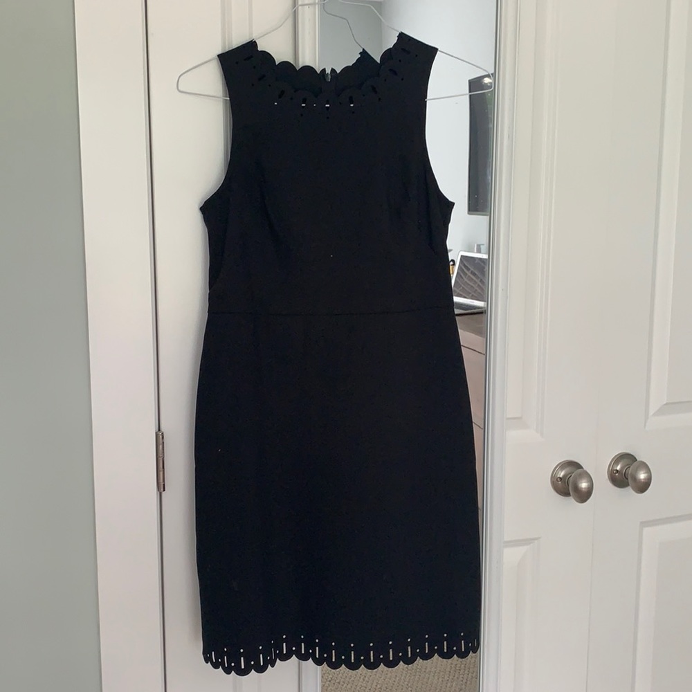 loft black dress with detail